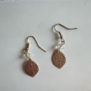 Gold Leaf Dangle Earrings